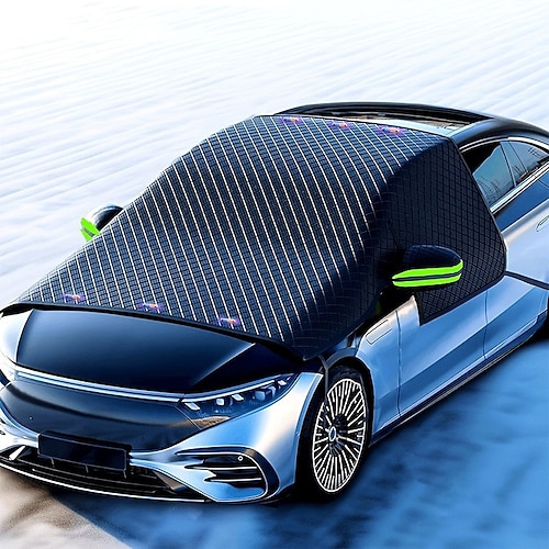 Große Auto-Windschutzscheibenabdeckung gegen Eis und Schnee – Auto-Windschutzscheiben-Schneeschutz mit Seitenfenster Rückspiegelschutz, magnetische Winter-Schneeschutzhülle für Autos, universell