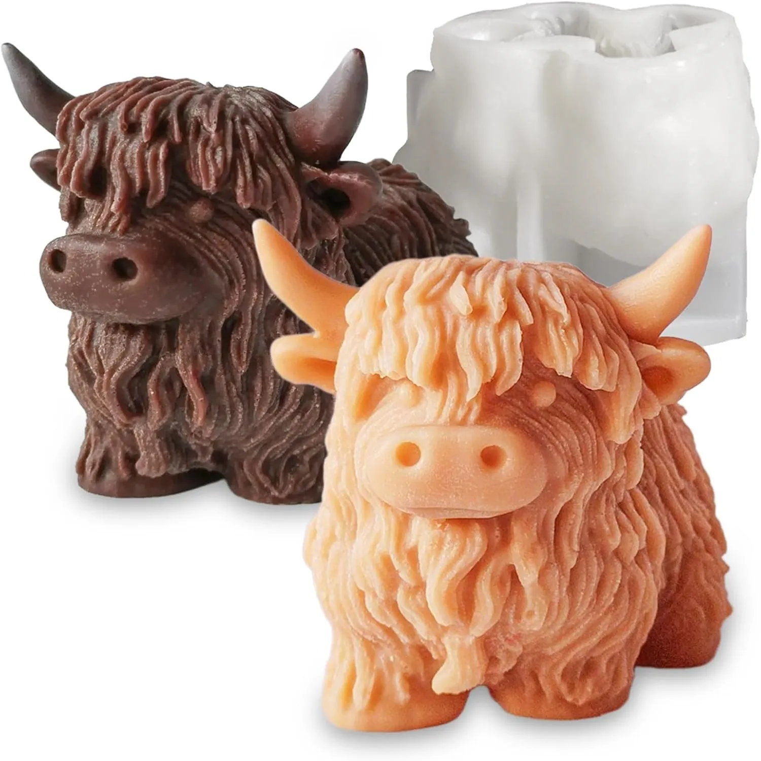 3D Highland Kuh Form Silikon Kerze Formen Niedlichen Tier Formen Form für Kerze, Der Seife Wachs Hives Form Diy Geschenk Liefert Werkzeug Image