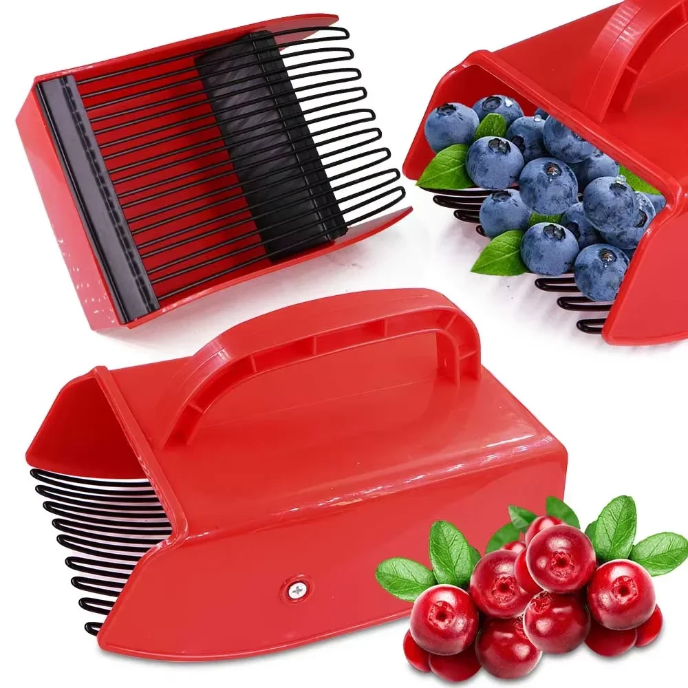 Arbeitssparender Beerenerntemaschine: Scoop Blueberry & Huckleberry Picker mit Metall-/Kunststoffkamm, Gartenbeerenpflücken Image