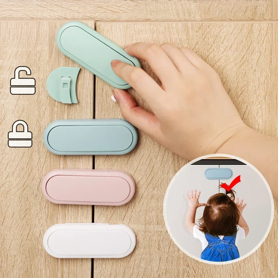 Multifunktionale Sicherheitsschlösser Baby Anti-Klemm-Handschloss Baby Schutz Kühlschrank Schubladenschlösser KidsCabinet Schrank Türschloss Image