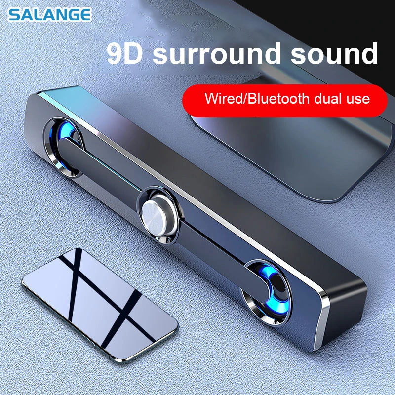 Salange PC barre de son Bluetooth USB haut-parleurs filaires barre haut-parleur stéréo pour projecteur PC portable téléphone ordinateur 3.5mm haut-parleur Aux
