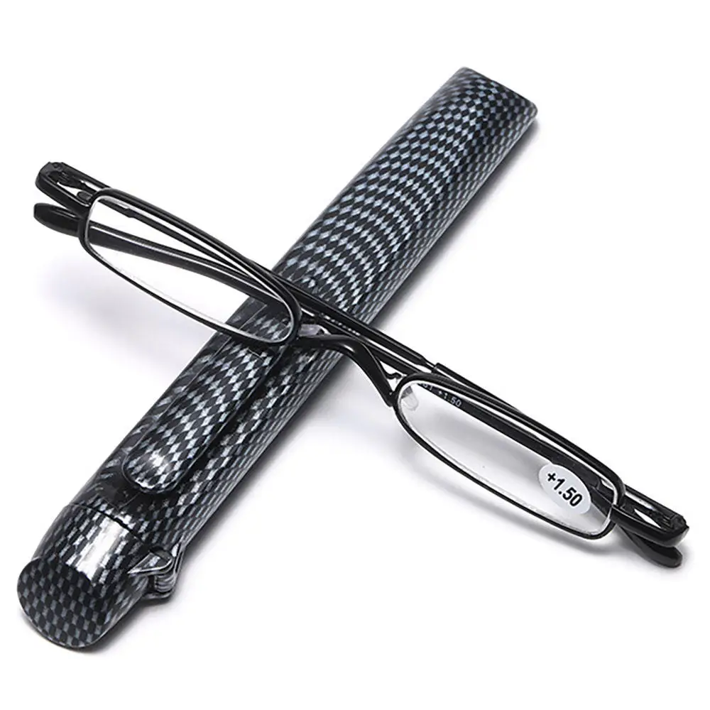 Elegante Lesebrille Metallrahmen Ultradünne Männer Frauen Lesebrille Tragbare Mini Lesen Presbyopie Brillen mit Box Image