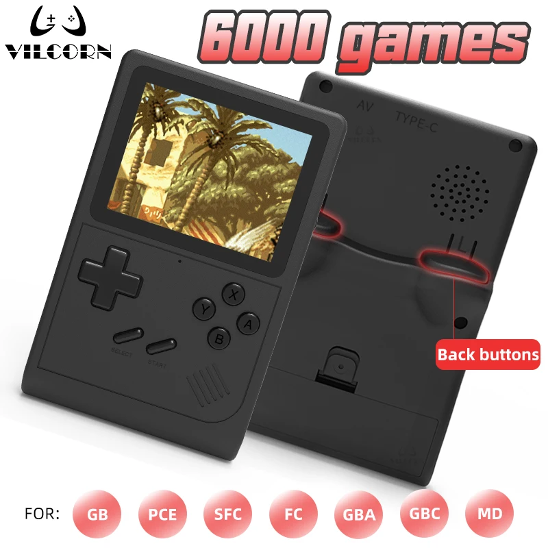 Gb300 retro handheld videospiel konsole 3,0 zoll bildschirm tragbare mini consolas spiele für sf/sfc/gb/gba unterstützen av ausgabe