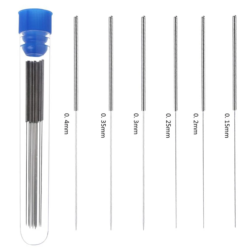 3D-Druckerdüsen-Reinigungsnadeln 0,2 mm 0,3 mm 0,4 mm 0,5 mm 0,6 mm 0,8 mm 1,0 mm Edelstahlnadeln Reiniger 3D-Drucker-Zubehör Image