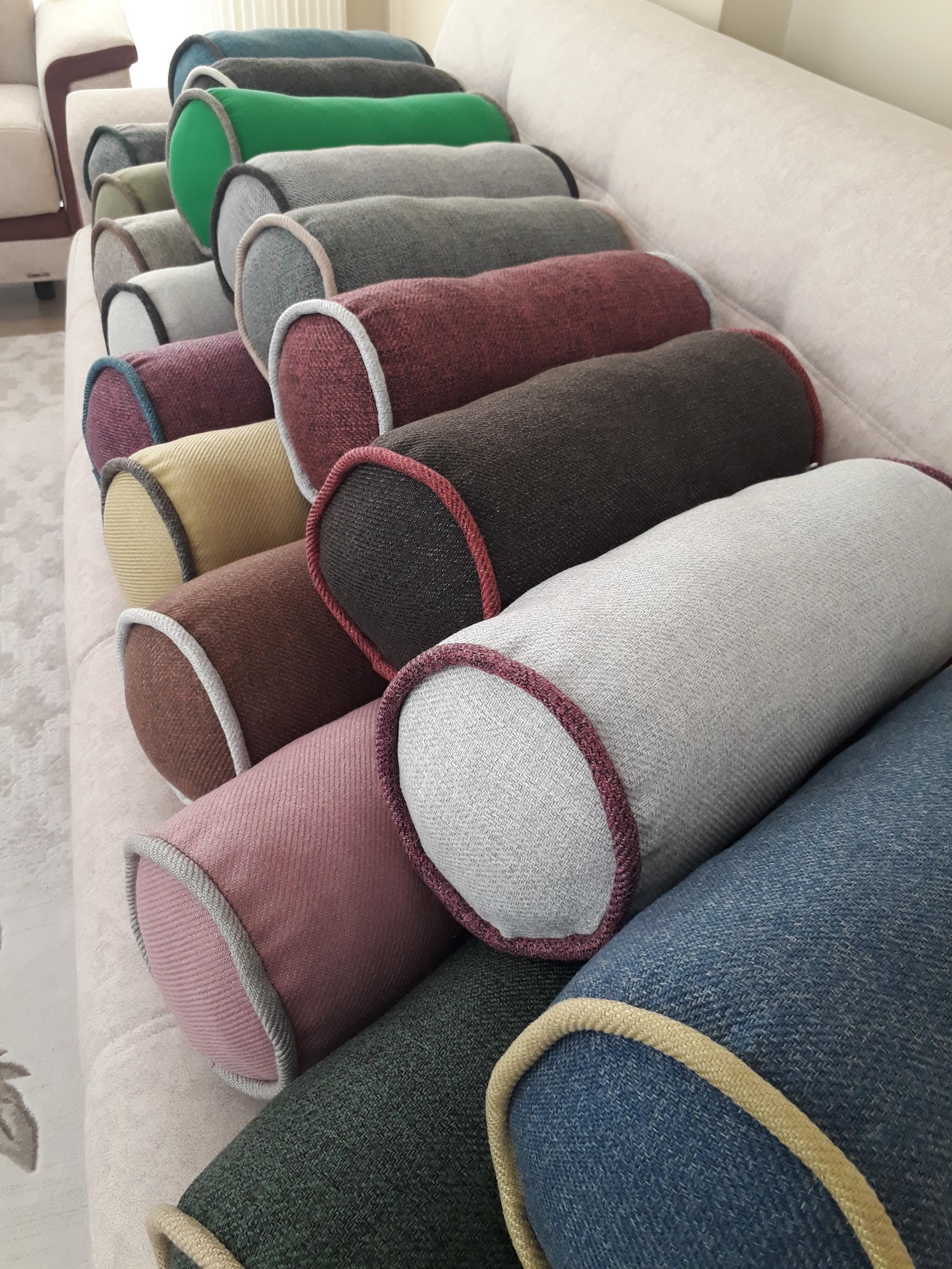 Federa per cuscino a rullo, federa per cuscino rotonda, federe decorative per cuscini, federa con cerniera, federa per cuscino cilindrica (solo federa