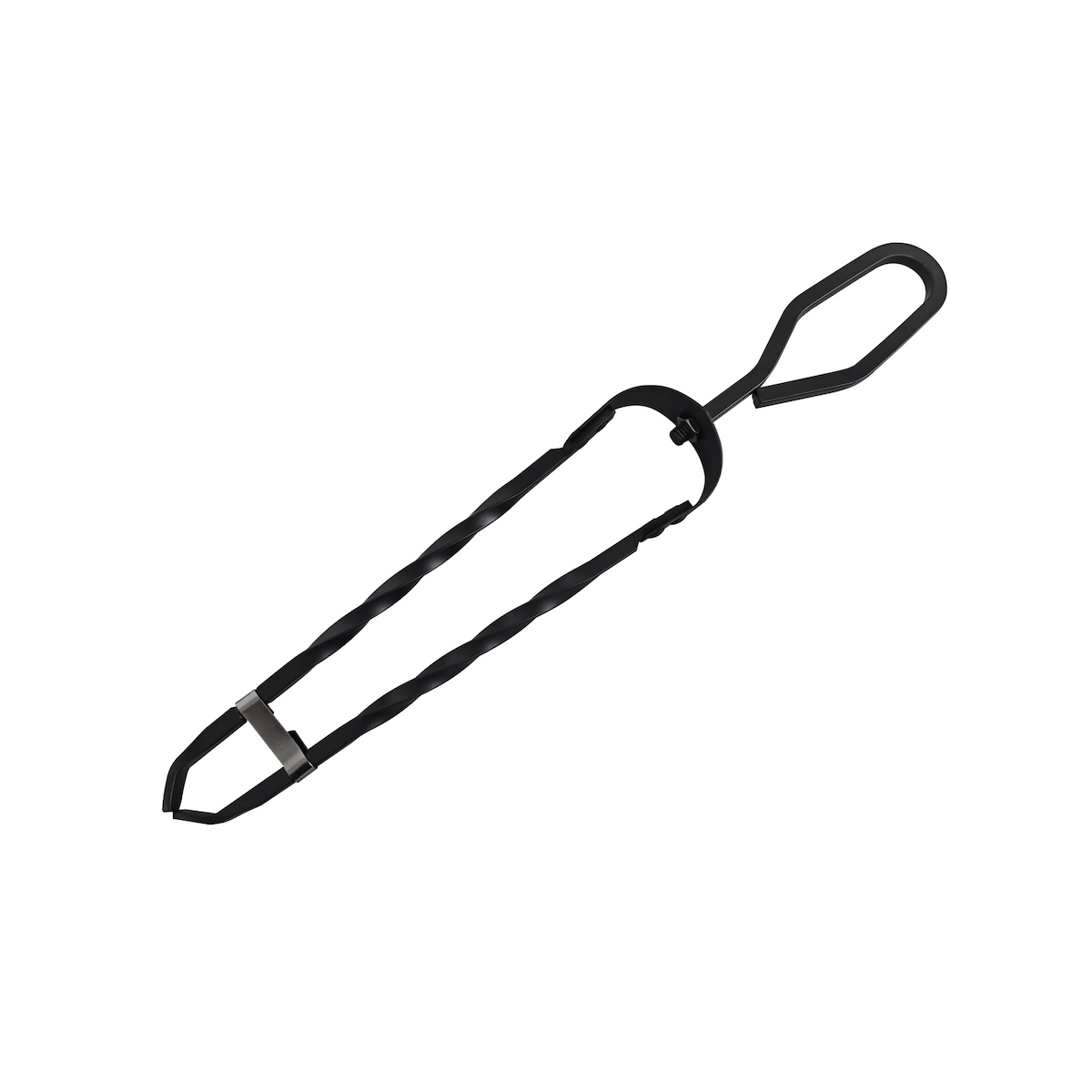 Relaxdays Kaminholzzange, Schmiedeeisen, 46 cm lang, Kaminzange für Holz & Briketts, Feuerzange Kamin, Ofen, schwarz Image