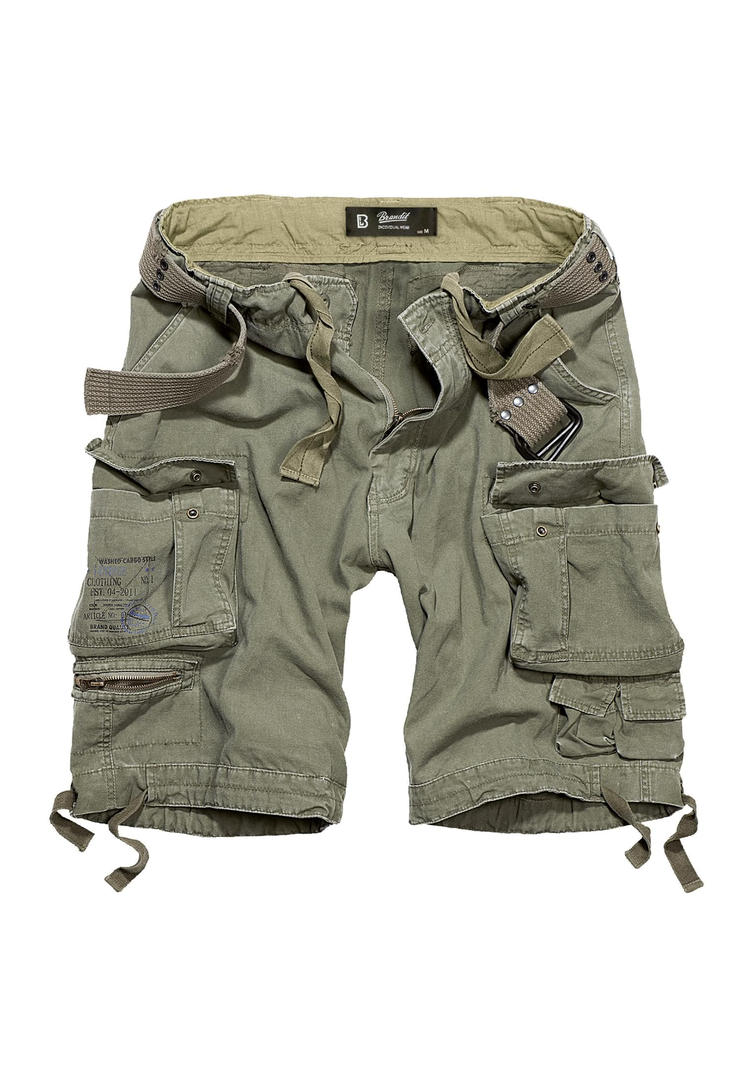 Cargoshorts BRANDIT "Brandit Herren Savage Vintage Cargo Shorts", Herren, Gr. S, US-Größen, olive, 100% Baumwolle, loose fit, Hosen