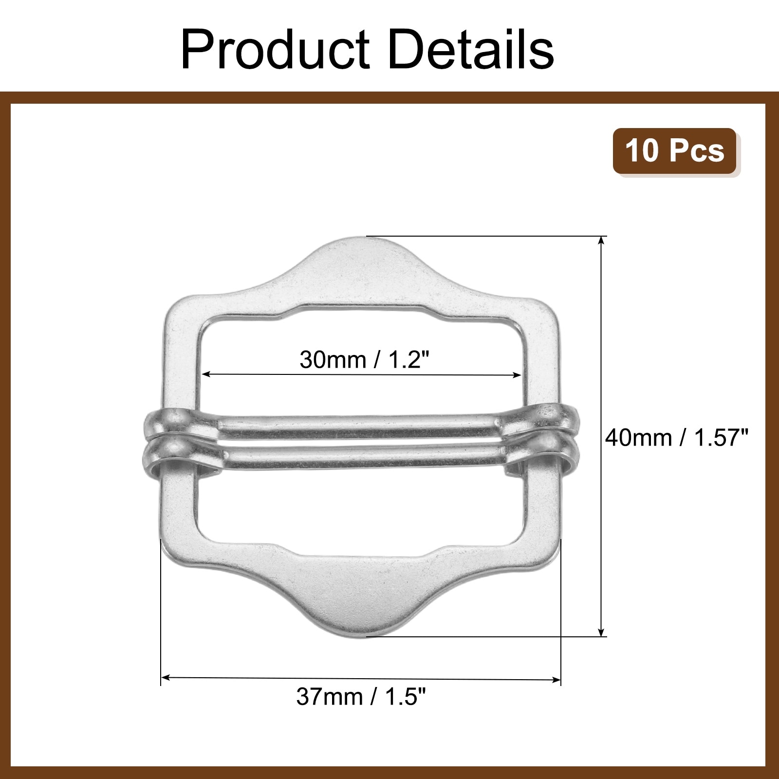 Adjustable Slide Buckle Metal Strap for Suit Vest Purse Bag Hardware Making Supplies