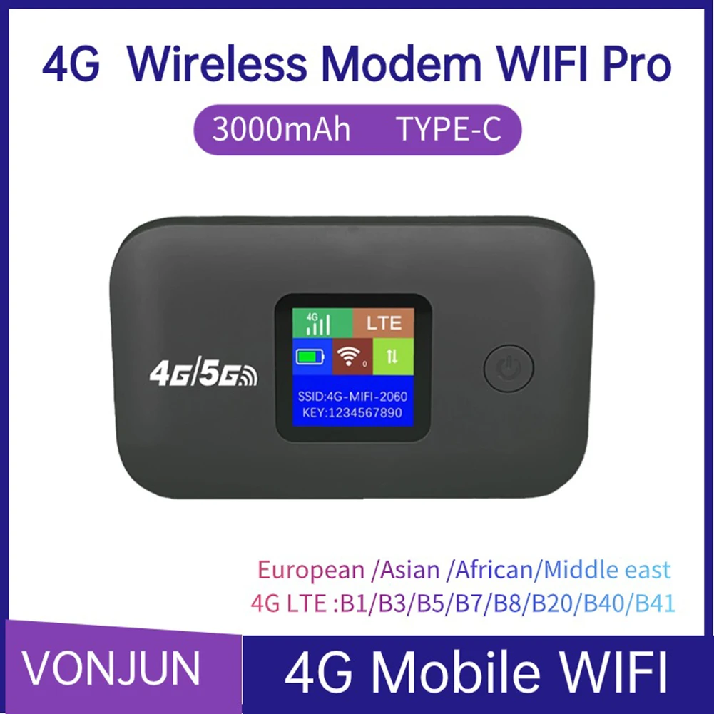Routeur WIFI Mobile 4G 150Mbps 4G LTE routeur sans fil 3000mA Modem MiFi de poche Portable Hotspot Wifi Mobile avec emplacement pour carte Sim