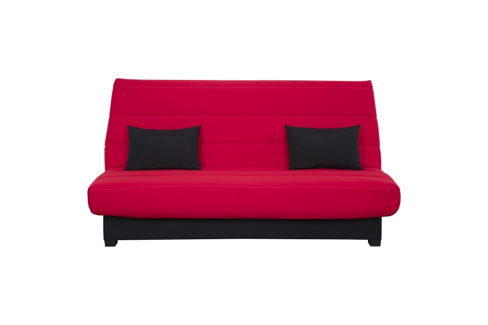 Banquette convertible clic clac 2 places rangement intégré pearl rouge