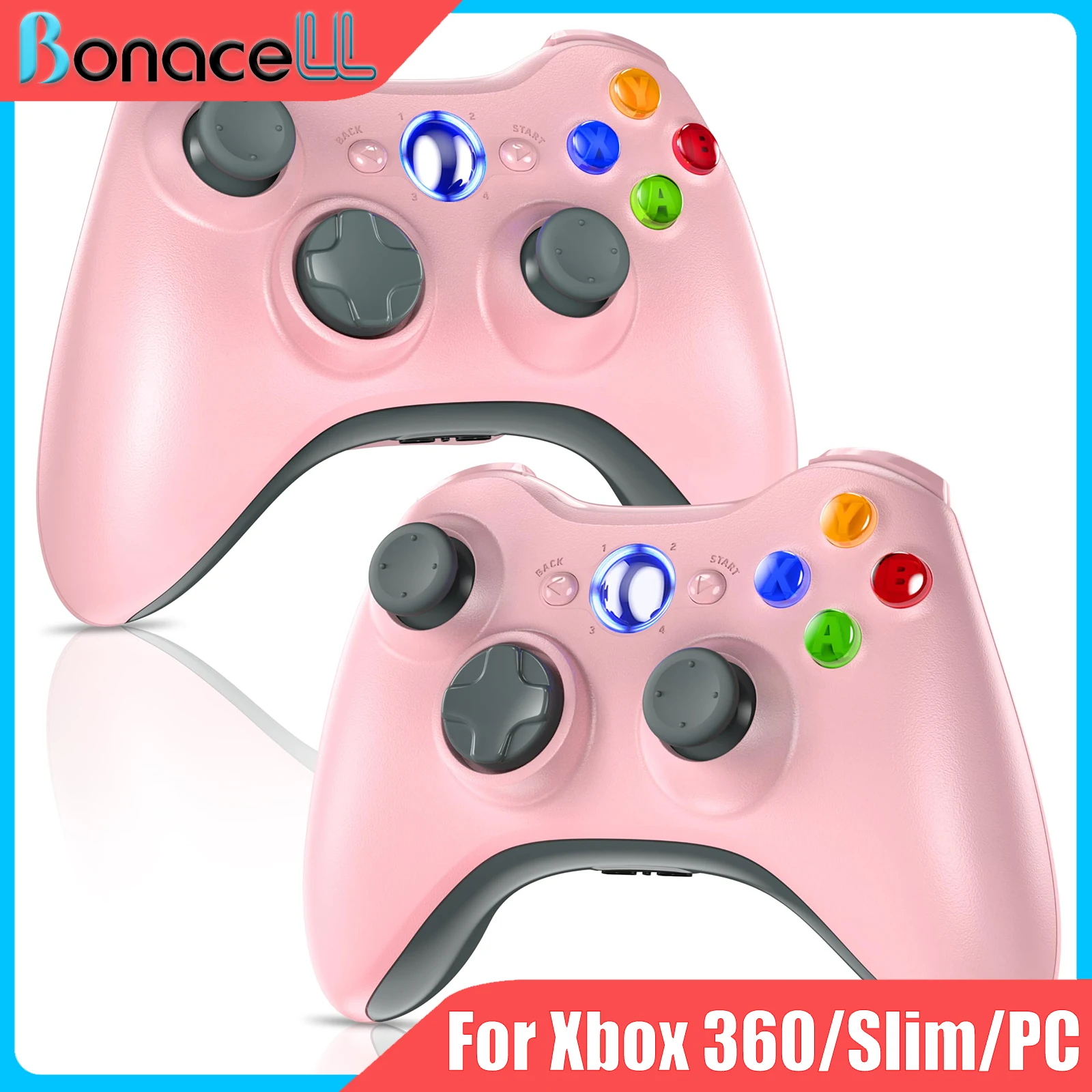 Paquet de 2 contrôleurs pour Xbox 360/Slim/PC/Winodow 7/8/10 manette de jeu sans fil manette de jeu 6 axes double Vibration jeu vidéo bascule