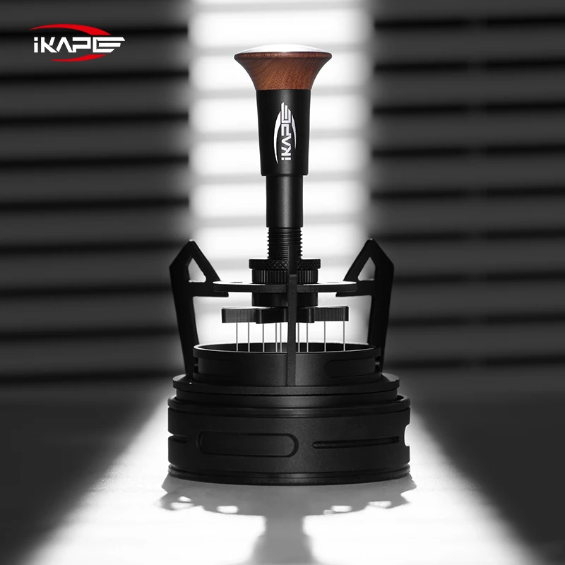 IKAPE V3 Espresso Rotary WDT, Kaffeerührer mit Dosiertrichter und Ständer, Espresso-Rührer-Verteilungswerkzeug für Barista