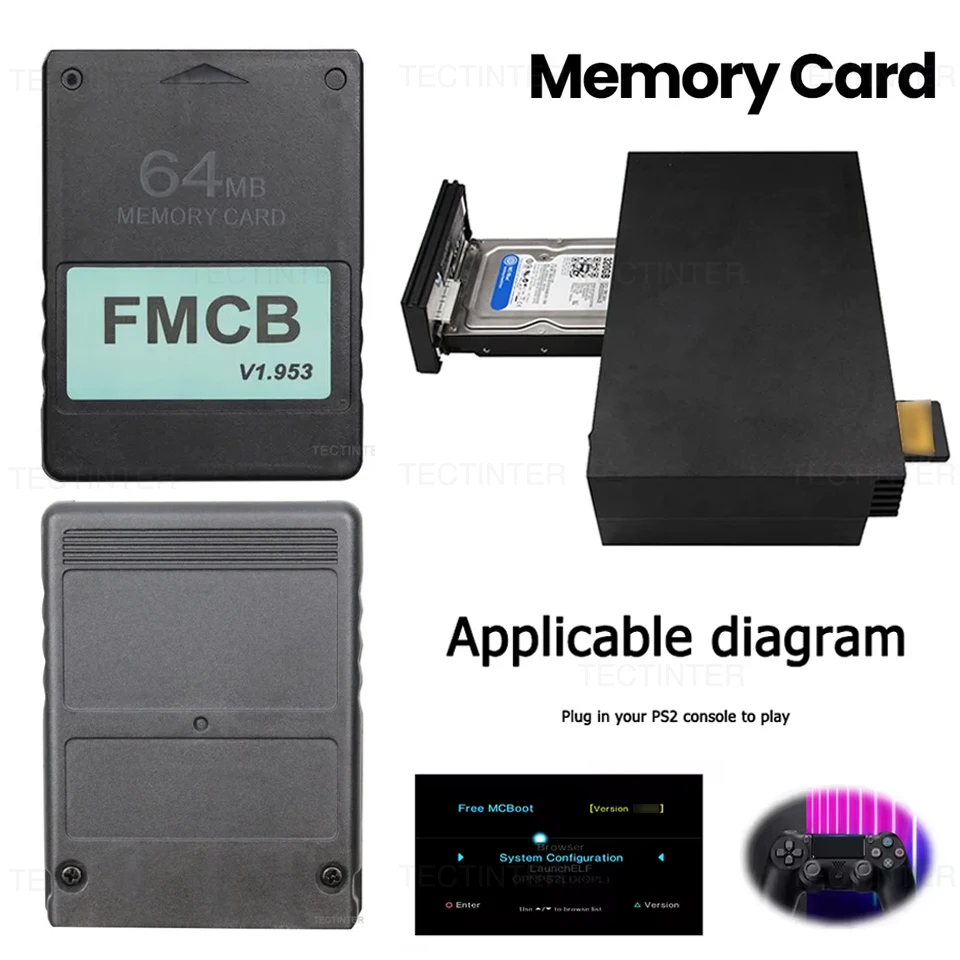 FMCB Kostenlose McBoot-Karte für Sony PS2 für Playstation 2 Slim 64 MB Speicherkarte V1.953 OPL MC Boot für PS2-Zubehör Image