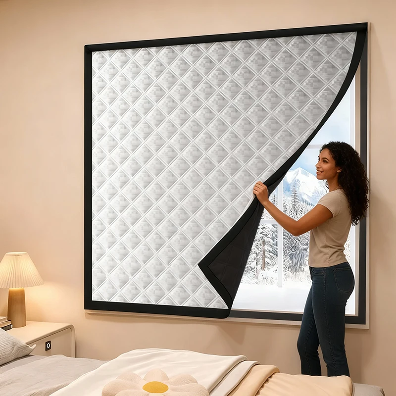 Winddichte Thermovorhänge für Zuhause, Kälteblockierung, Sonnenschutz, Geräuschreduzierung und ganzjährig gemütliche Fenster Image