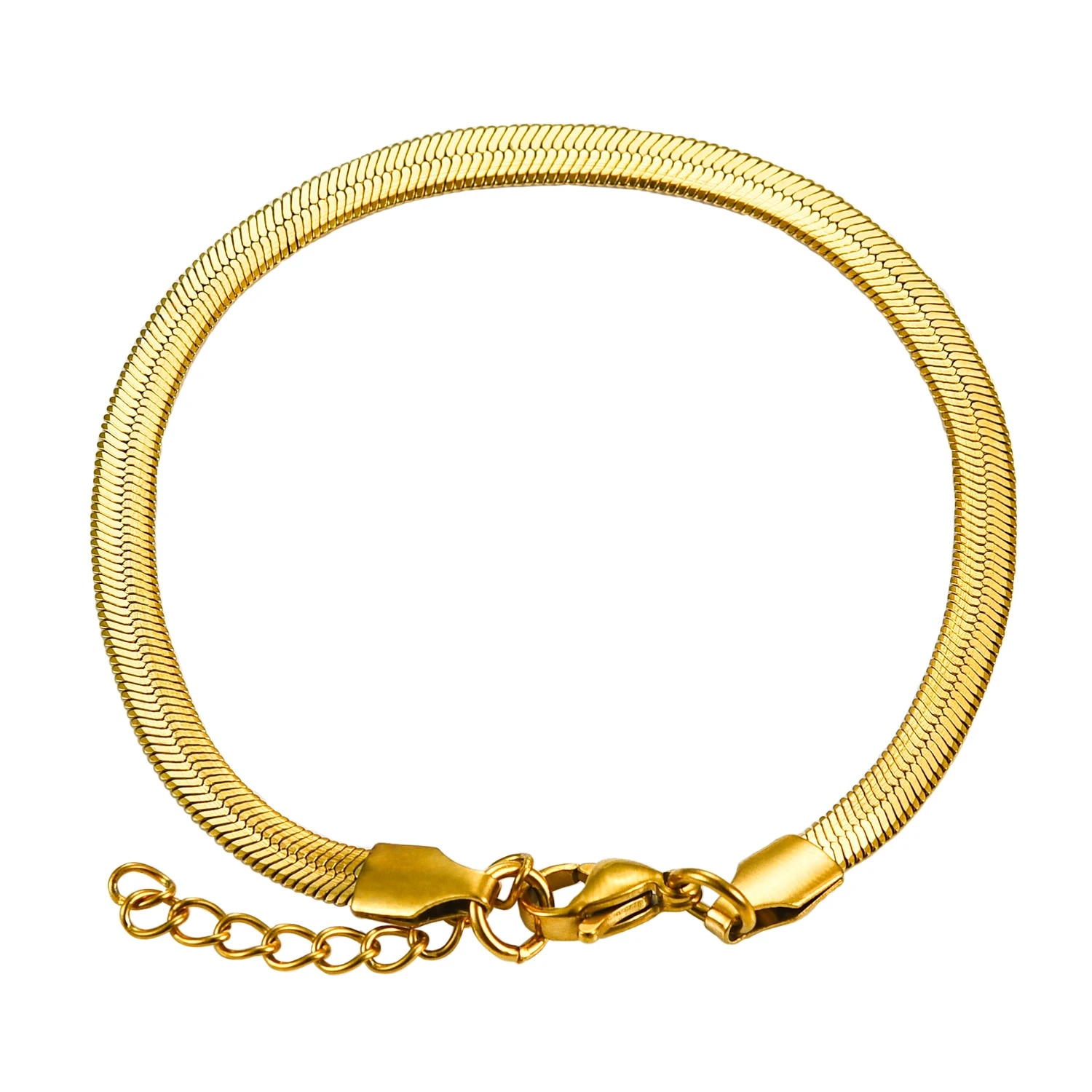 Gold Color Stainless Steel Snake Chain Bracelet Extender, 3 4mm Width, 3cm Length, Fashion Women's Jewelry For Party Gif 24cm Length silver