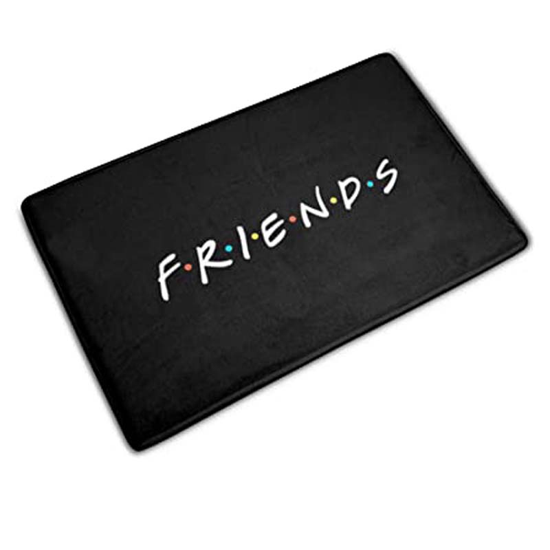 Classic Friends Welcome Door Mat, Flannel Floor Rug, Bathroom Kitchen Carpet, Rubber Entrance Doormat, Xmas Home Decor c 60x90cm