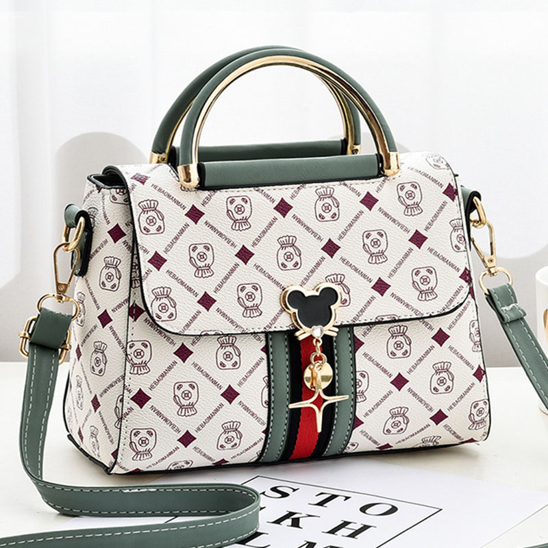 Tote Luxury Designer Handbag, Women Handbags Leather, New Shoulder Bag Women, Printed Monogram Single Shoulder Bag coffee