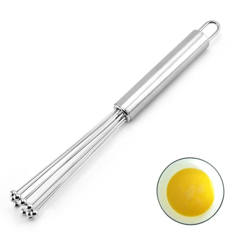 Stainless Steel Ball Whisk Manual Mixer Kitchen Wire Egg Whisk 10inch