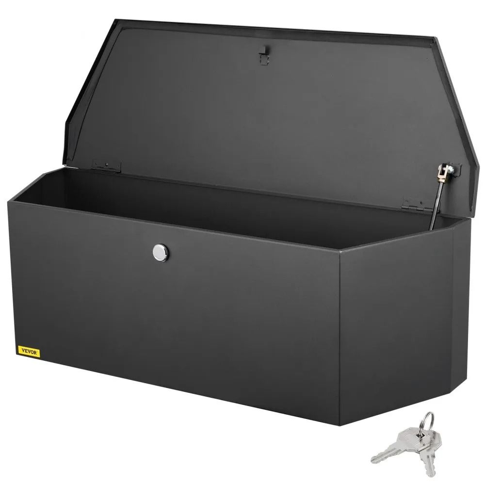 Trailer Tongue Tool Box, Carbon Steel Heavy Duty Storage Chest, RV Utility Trailer Box With Lock And Keys For Truck Bed Trailer Tongue Tool Box, Carbon Steel Heavy Duty Storage Chest, RV Utility Trailer Box With Lock And Keys For Truck Bed