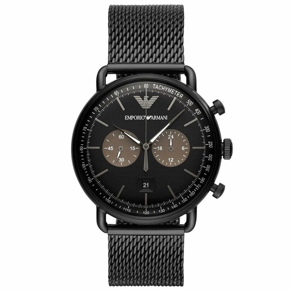 Emporio Armani AR11142 Herrenchronograph aus schwarzem Edelstahl