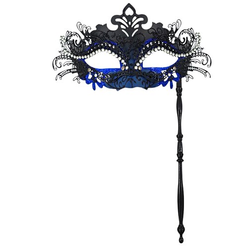 Masque de bal masqué pour femme avec strass et poignée - élégant doré Masque rouge portatif pour les fêtes du Nouvel An, boules événements de danse formelle
