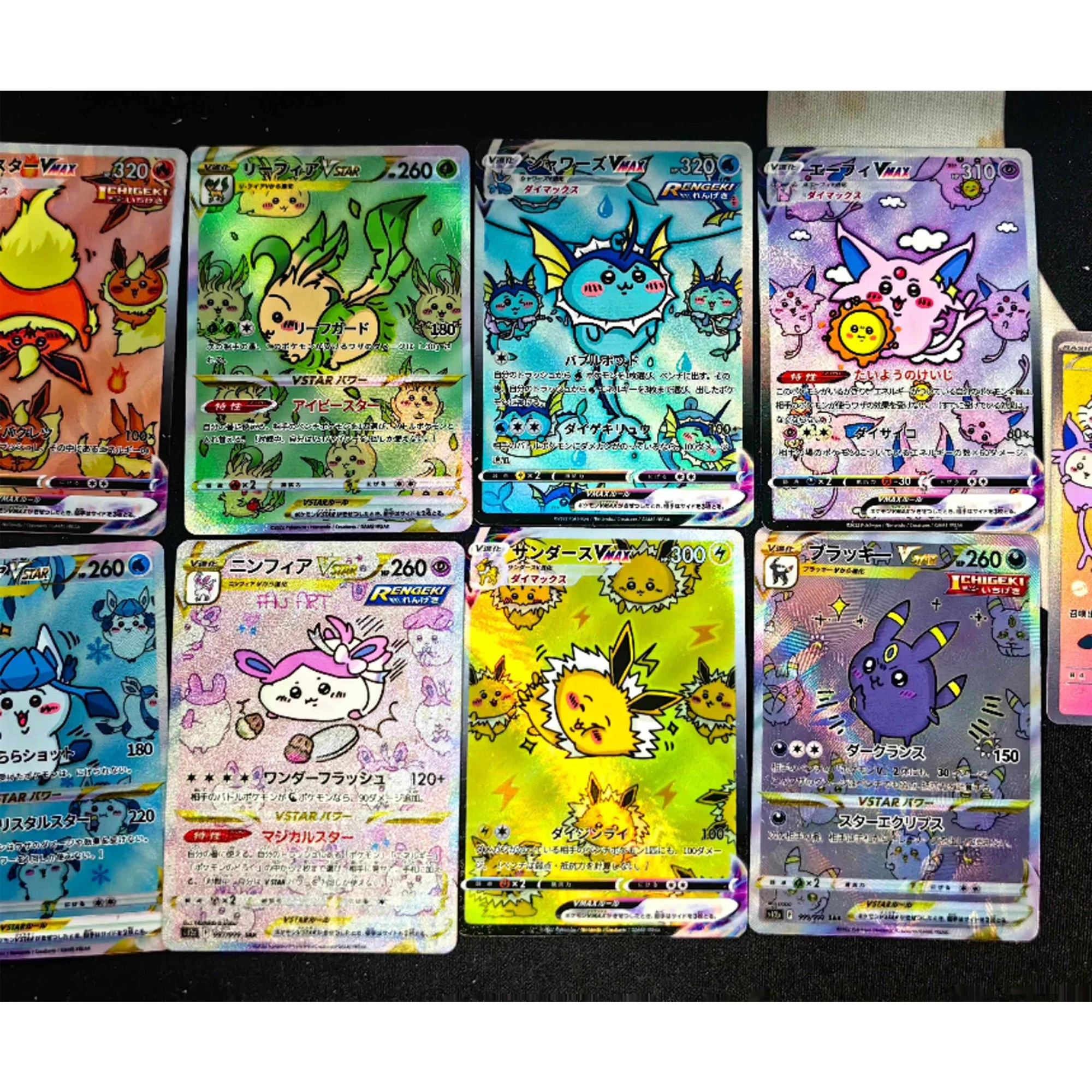 Diy Self Made 9 Teile/satz PTCG Eeveelution Serie Flash Karte Eevee Umbreon Sylveon Klassisches Spiel Anime Sammlung Karte Geschenk Spielzeug Image