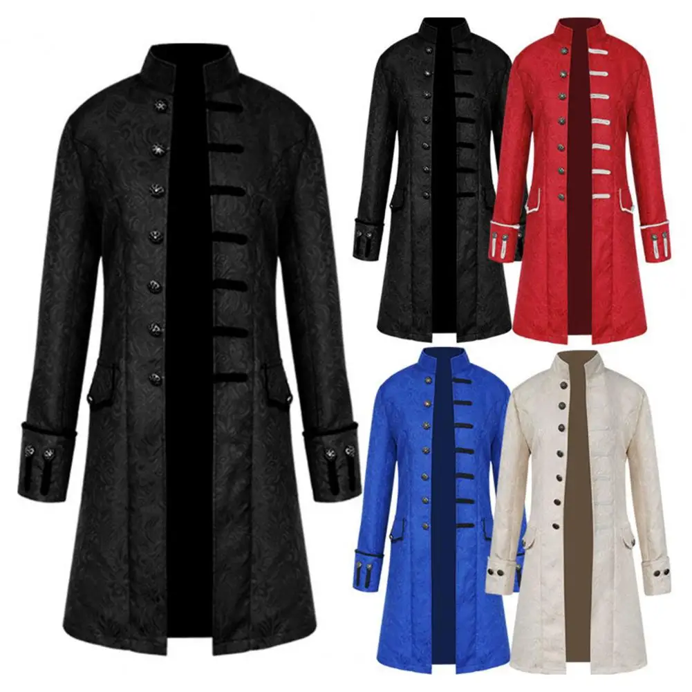 Männer Victoria Edwardian Steampunk Graben Mantel Kleid Outwear Vintage Prinz Mantel Medieval Renaissance Jacke Cosplay Kostüm Image