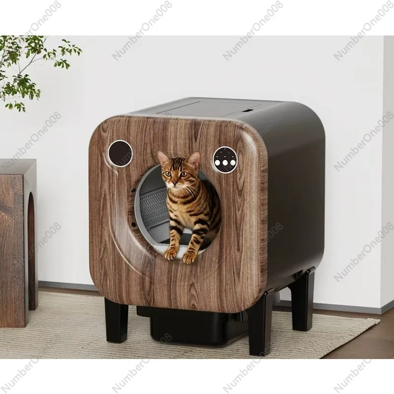 Große geschlossene Katzentoilette, Geruchskontrolle, Spritzschutz, intelligente Sterilisation, selbstreinigende Haustiertoilette Image