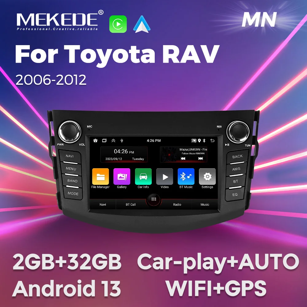 MEKEDE 7 Zoll Carplay Android Auto GPS Auto DVD Player Für Toyota RAV4 Rav 4 2006-2012 Multimedia Stereo keine DVD 2 Din Kopf Einheit