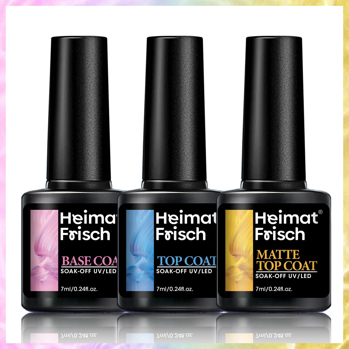 Heimat Frisch 1/3 Bottle Basisgel + Top Gel + Matte Top Gel – Ein multifunktionaler Gel-Nagellack mit Basis und Decklack für EA Image