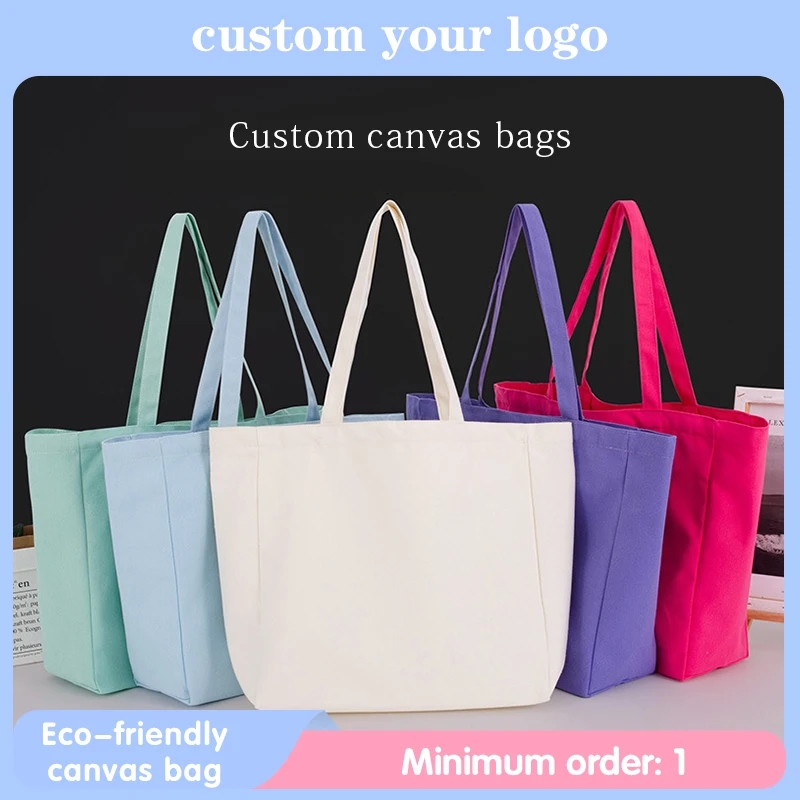 Logo personalizzato Borsa di tela colorata Mercato Leggero Pieghevole Riutilizzabile Shopping Borsa shopper ecologica Borsa per la spesa da donna