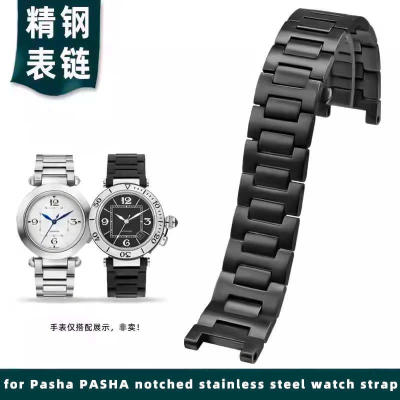Für Cartier Pasha WSPA0013 W31077U2 Edelstahl Uhrenarmband 16*8mm 18*10mm 20*12mm 22*14mm Konkaves Ersatzarmband Image