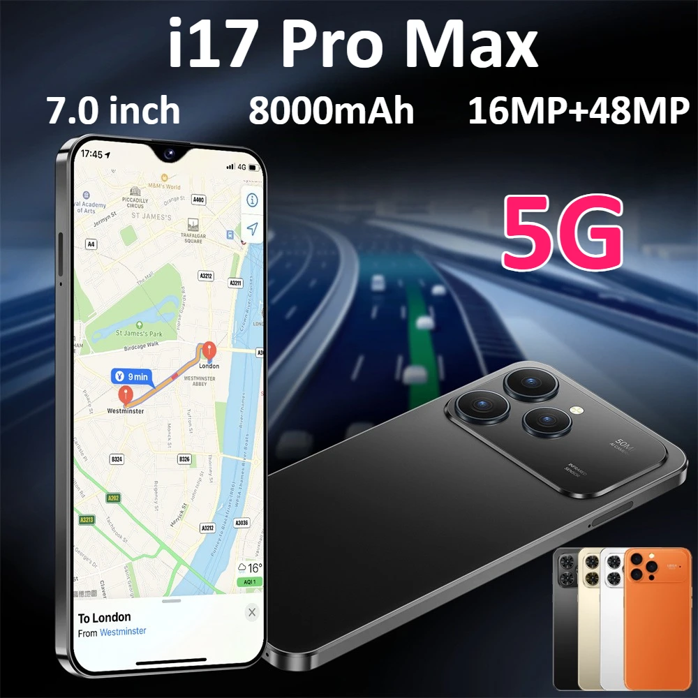 2026 HOT NEW i17 Pro Max Smartphone 7.0HD téléphones portables d