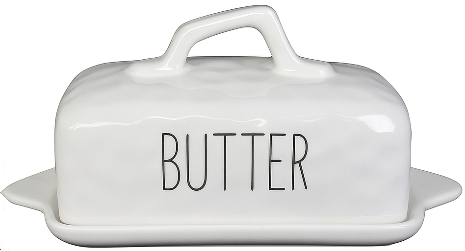 Keramik Butterdose mit Deckel, 23×12×12 cm – robuste Gastro-Butterdose für Hotel, Restaurant & Buffet | Weiß | Hygienische Aufbewahrung Image