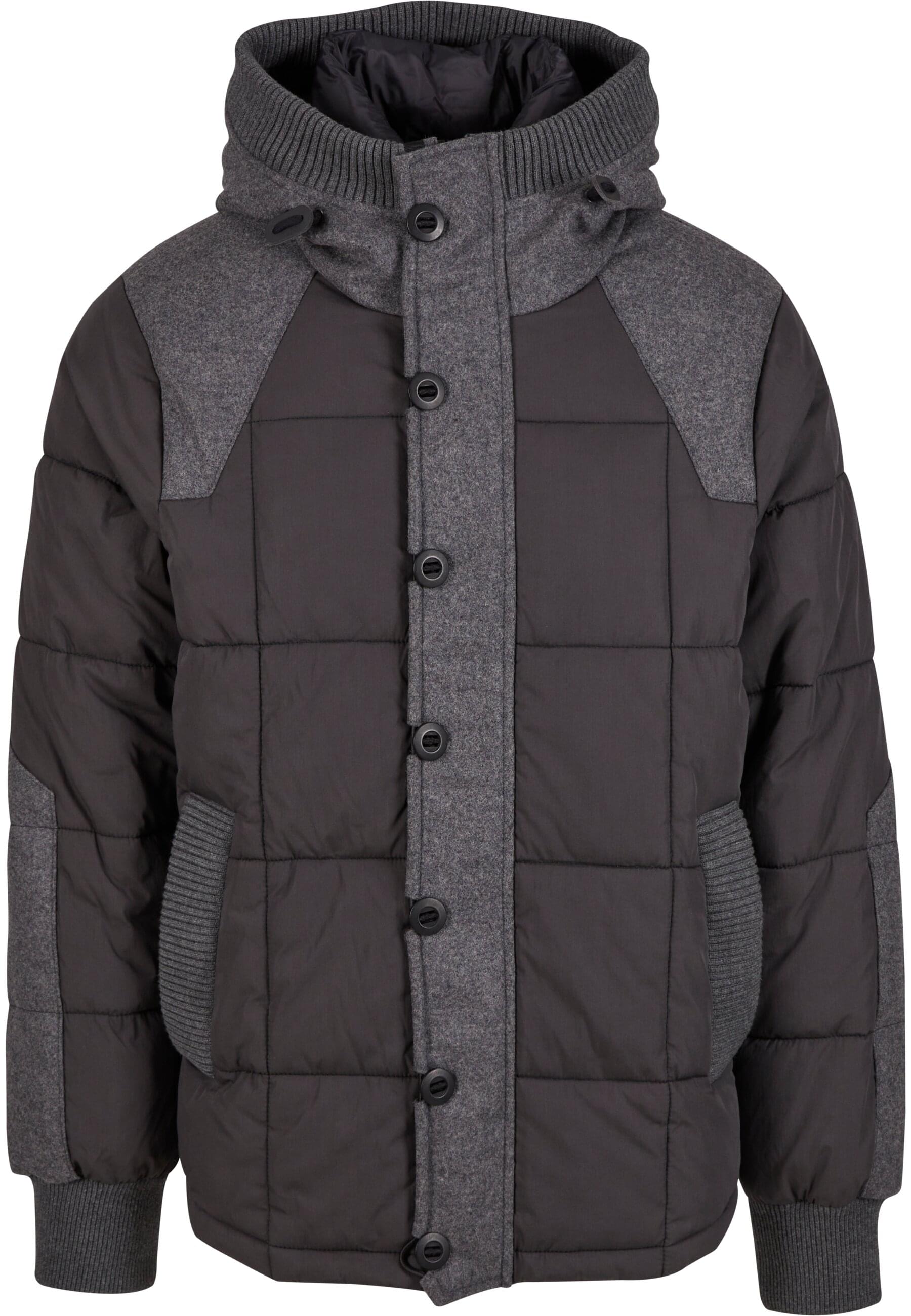 Winterjacke BRANDIT "Brandit Brandit Men Garret Jacket", Herren, Gr. M, schwarz, antracite, 78% Baumwolle, 22% Polyamid, unifarben, normal, ohne Ausschnitt, Jacken Winterjacke