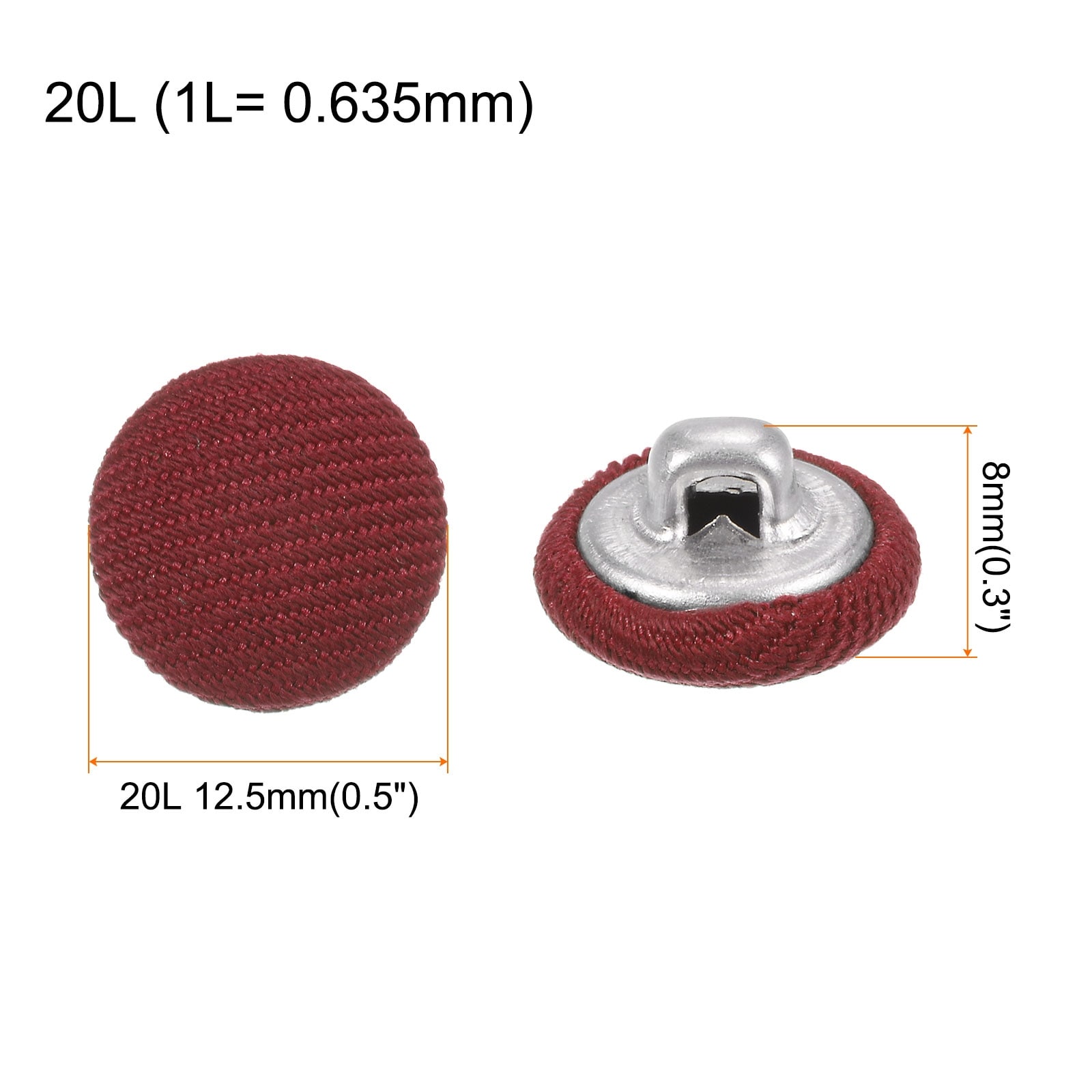 Fabric Cloth Covered Button Round Sewing Buttons for Suits Dress Blouses