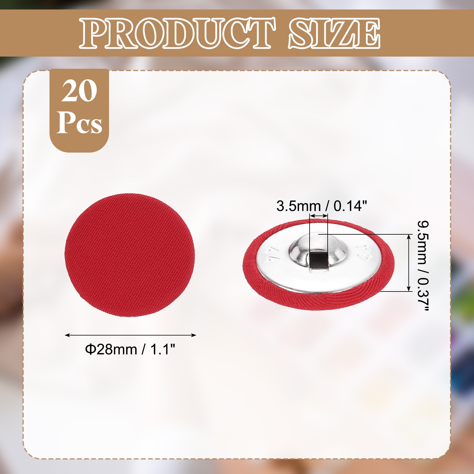 Fabric Cloth Covered Button, Metal Shank Round Sewing Buttons Fabric Covered Button