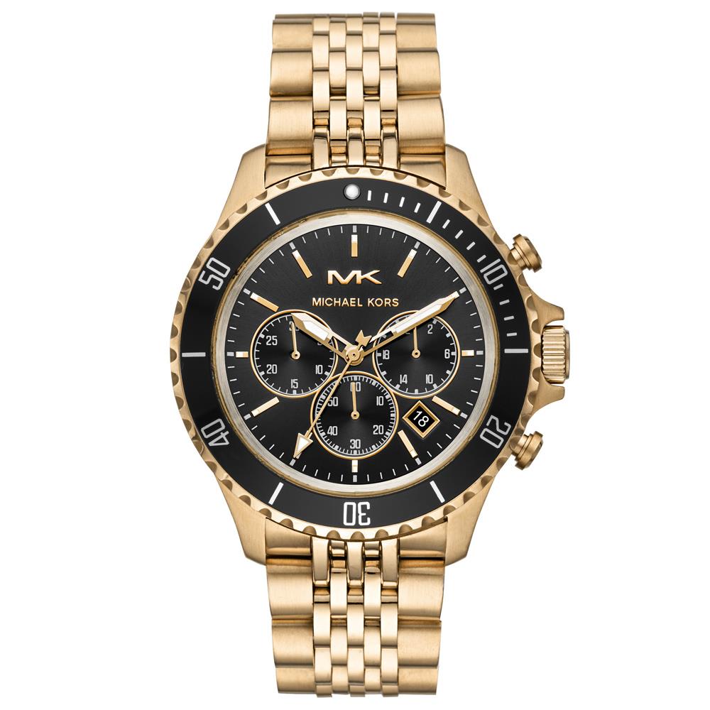 Michael Kors Stylish MK8726 Mens Watch With Black Dial and Gold Tone Finish Stainless Steel - One Size | Michael Kors Sale | Discount Designer Brands