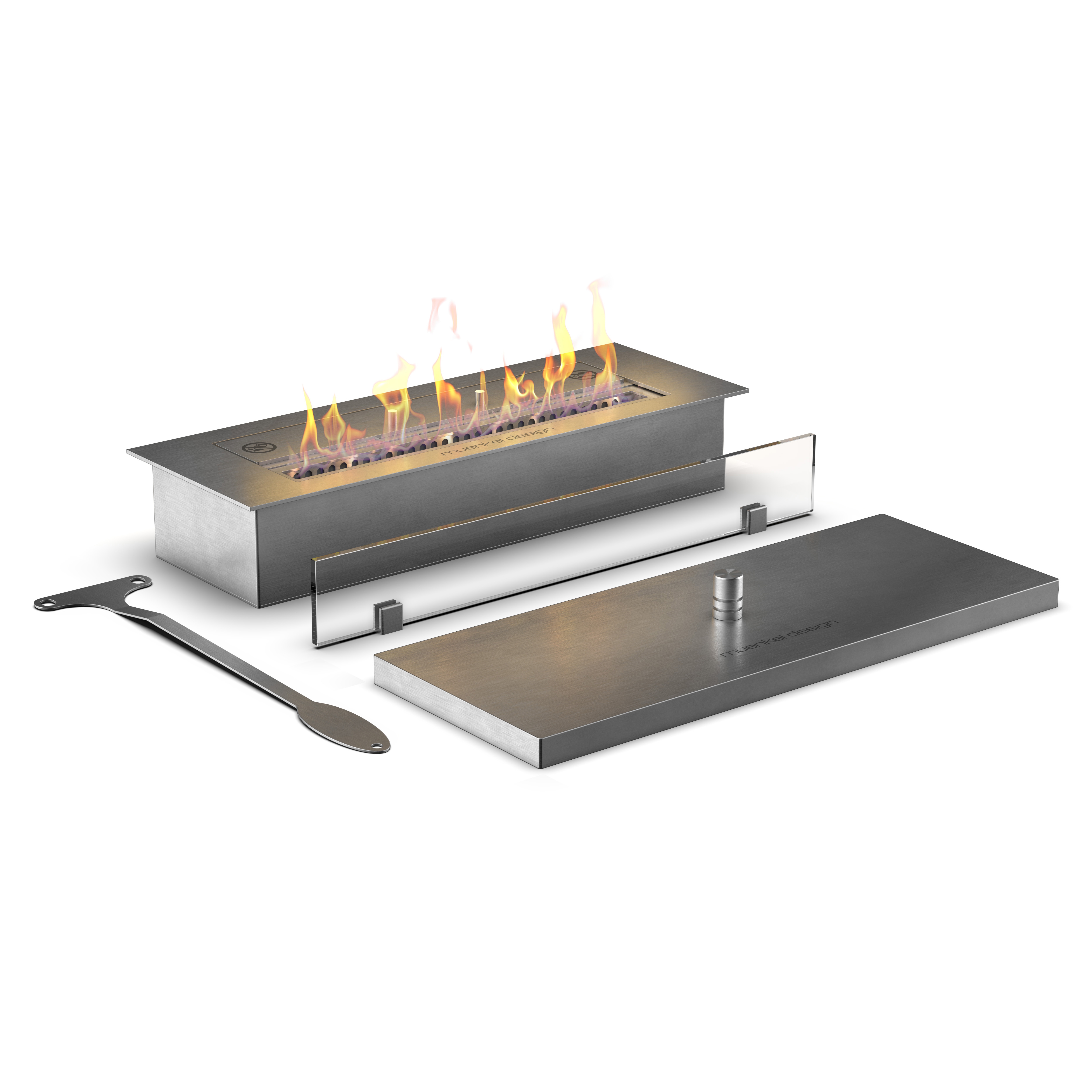 muenkel design safety burner [manueller Ethanol Brenner]: 1200 - ohne Schutzglas Image