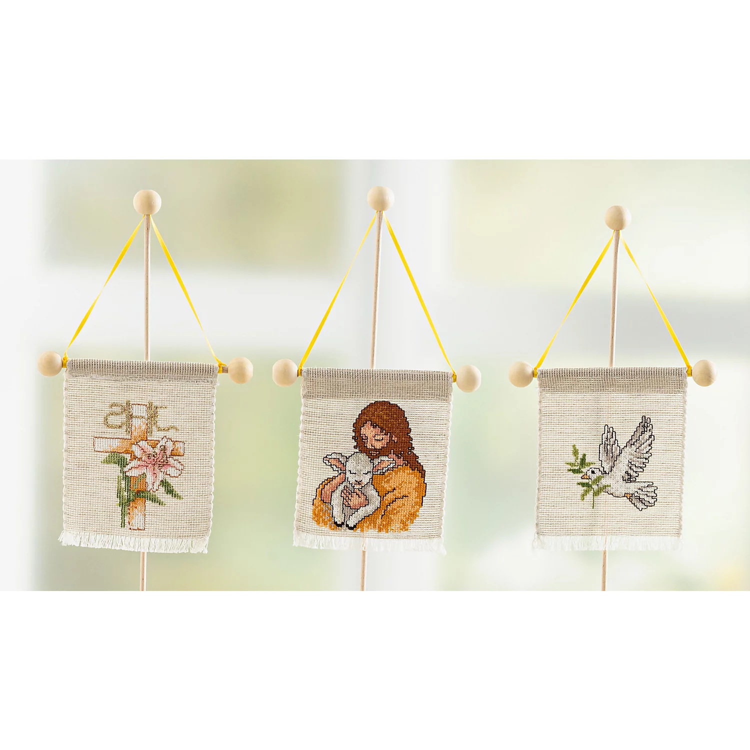 Stickpackung Osterfahnen, 3er-Set Image