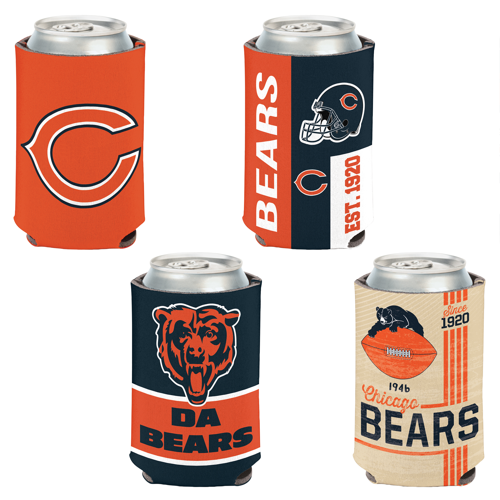 WinCraft Chicago Bears 4er-Pack 12oz. Dosenkühler-Set Image