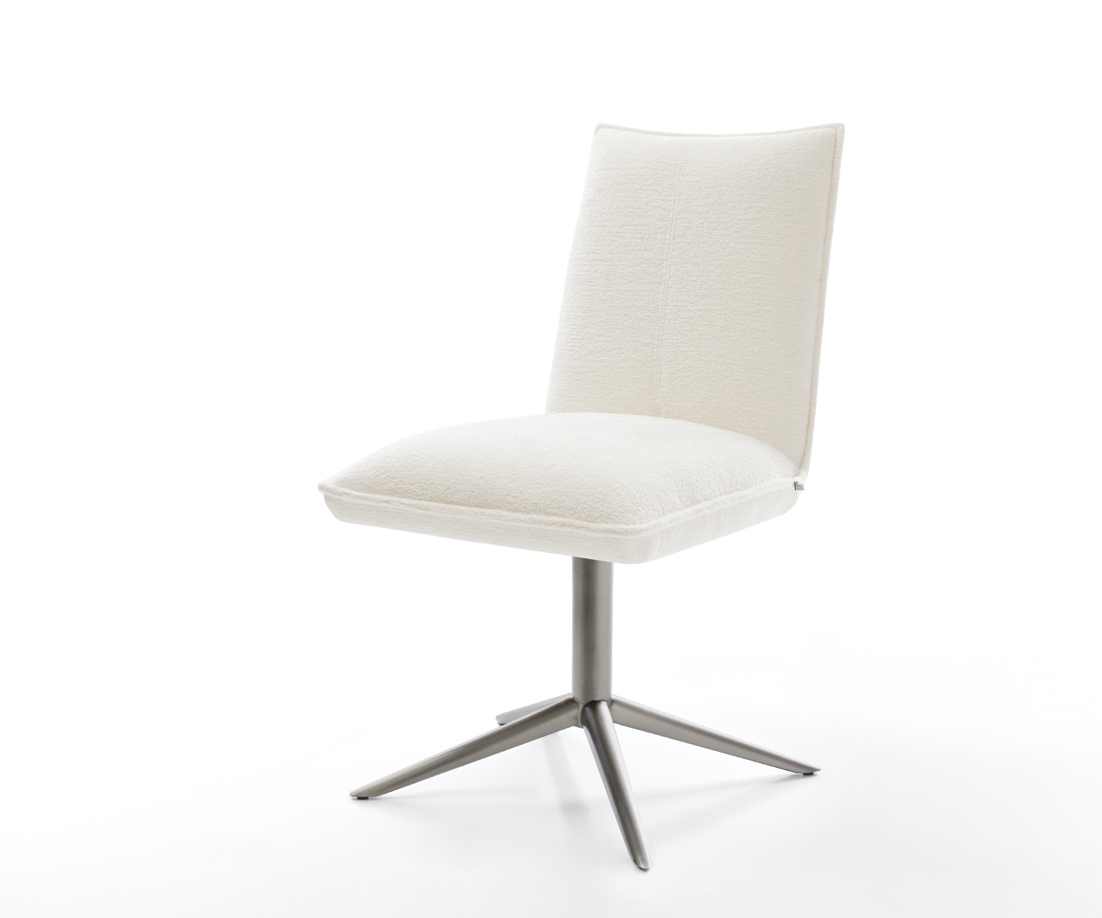 DELIFE Drehstuhl Lelio-Flex Bouclé Soft Beige Fußkreuz Graphit 360° drehbar Wippfunktion Taschenfederkern, Esszimmerstühle Image