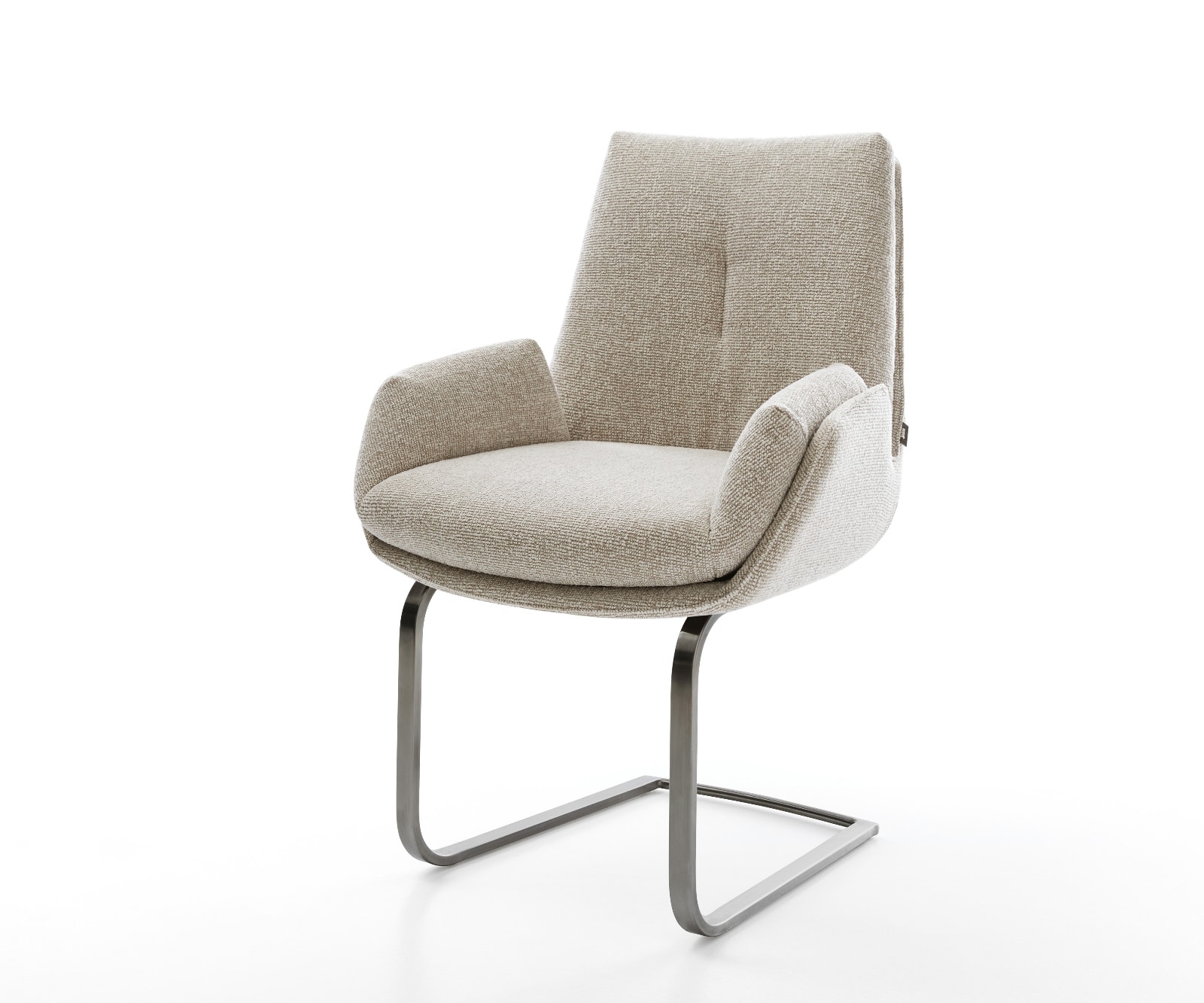 DELIFE Freischwinger Clea-Flex Webstoff Soft Beige Freischwinger flach Graphit, Esszimmerstühle Image