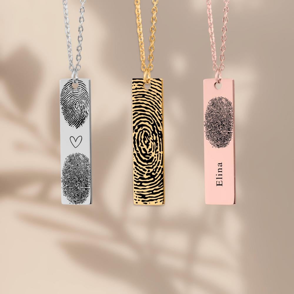 Collana con impronta digitale, collana con impronta digitale, collana con scrittura a mano, collana commemorativa, regalo per la festa della mamma, re