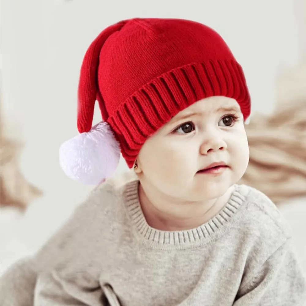 Bonnet en tricot doux pour parents et enfants, bonnet pour bébé, chapeaux de Noël mignons, bonnet pour mère, nouvel an, hiver chaud