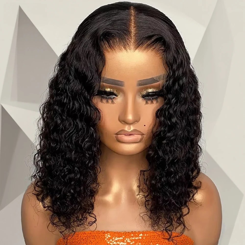 Parrucche per capelli umani con onda d'acqua riccia caschetto corto 13x4 13x6 HD Frontale in pizzo Capelli umani Onda profonda 7x5 Parrucche anteriori in pizzo senza colla per le donne