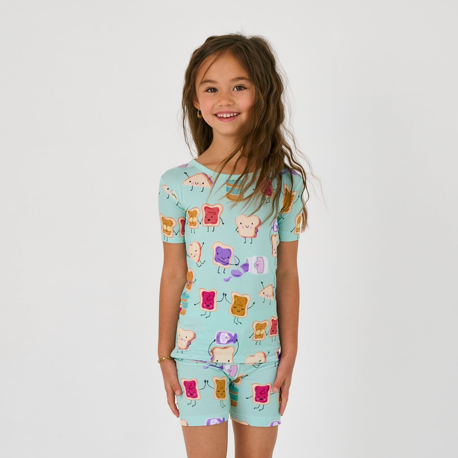Lunch Buddies Two-Piece Short Sleeve & Shorts Pajama Set - 4T