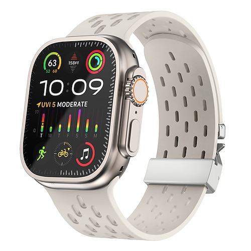 Sportarmband Solo-Loop Kompatibel mit Apple Watch Armband 38mm 40mm 41mm 42mm 44mm 45mm 49mm Luxus Verstellbar Silikon Ersatzarmband für iwatch Ultra 3 2 Series 11 10 9 8 7 SE 6 5 4 3 2 1 Image