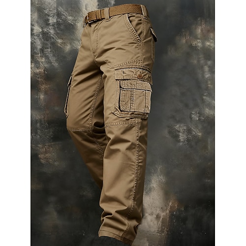 Herren Cargo-Hosen Hose Mehrere Taschen Einfach Winddicht tragbar Outdoor Täglich Campen und Wandern Urlaub Streetwear Schwarz Armeegrün Unelastisch Image