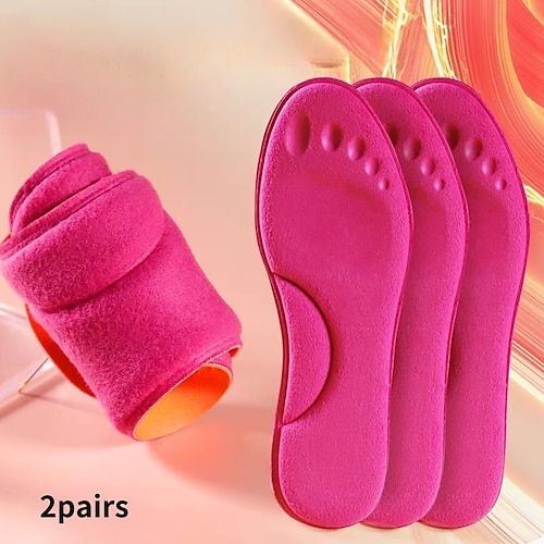 2 Paar selbstheizende Einlegesohlen mit Thermostat, Massagefunktion, Memory-Schaum, Fußgewölbeunterstützung, beheizbare Schuheinlagen für den Winter, für Damen und Herren Image